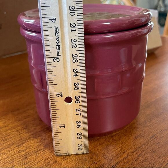 NIB Longaberger Woven Traditions Paprika One Pint Salt Crock With Lid / Coaster - Picture 12 of 13